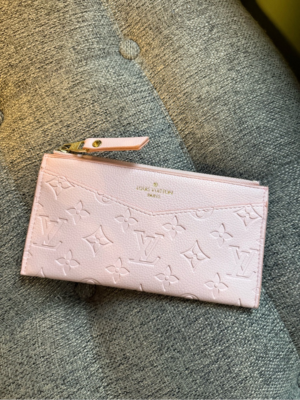 Monogram NOT REAL Pale Pink Zip Wallet